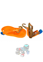 Obrázok pre upínací popruh s ráčnou (25mm, 5m, 750kg, dvojité háky) atest MD 3 497 - vyrobeno v ČR