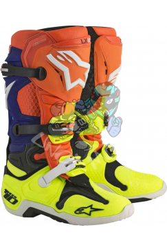 Obrázok pre BOTY TECH 10 2018, ALPINESTARS - ITÁLIE (ORANŽOVÉ FLUO/MODRÉ/ŽLTÉ FLUO/BIELE)