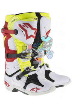 Obrázok pre BOTY TECH 10 2018, ALPINESTARS - ITÁLIE (BIELA/ČERVENE/ŽLTÉ FLUO)